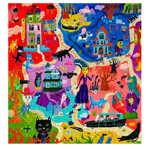 Welcome to Spooky Town 500 Piece Family Halloween Puzzle from Mudpuppy - Picture 2 of 5